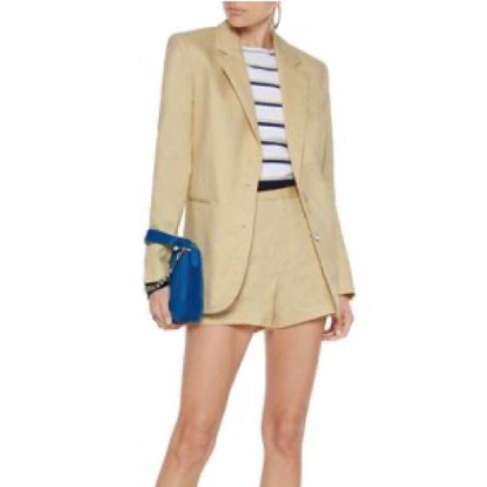 EQUIPMENT Audric Blazer Sable Dor Yellow Cotton Minimalist Workwear Casual 6